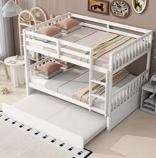 Twin Size Wood Bunk Bed with 2-Drawers