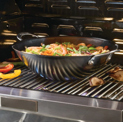 Anolon EverLast Carbon Steel 4-piece Wok and Teak Tool Set