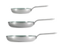 3-piece Tri-Ply Clad Stainless Steel Ceramic Nonstick Fry Pan Set