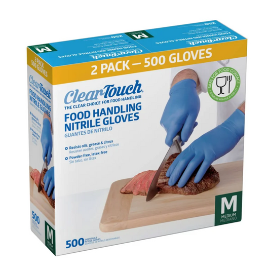 Clear-Touch Food Handling Nitrile Gloves, Blue, 500-count