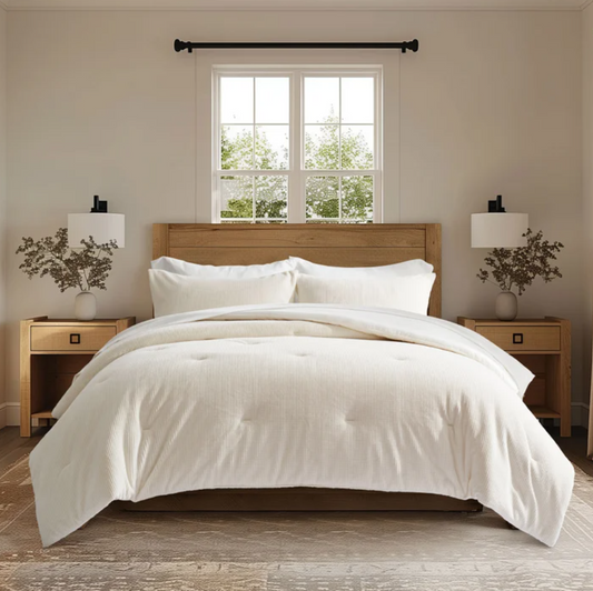 Evergrace Mini Waffle Plush Comforter 3-piece Set