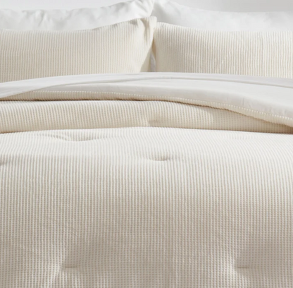 Evergrace Mini Waffle Plush Comforter 3-piece Set