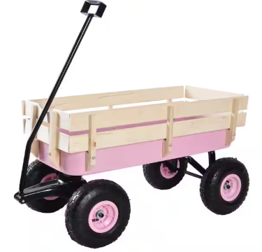 Steel Cargo Wagon with Removable Side Children Kids' Pull-Along Wagons Garden Cart Blue - 3 cu.ft.