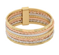 Tri-Color 7 Row Ring in 14K Gold