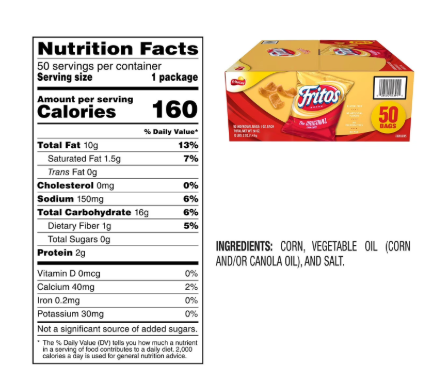 Fritos The Original Corn Chip, 1 oz., 50 pk.