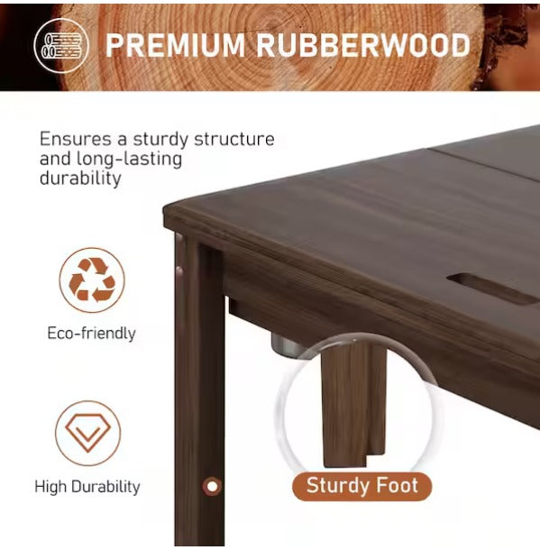 Wood Poker Table Convertible Gaming Table for 4-6 Players with Removable Tops