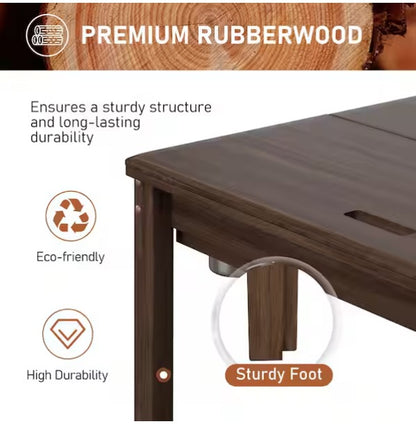 Wood Poker Table Convertible Gaming Table for 4-6 Players with Removable Tops