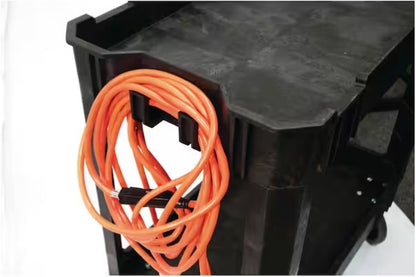 2-Tier Plastic 4-Wheeled Service Cart