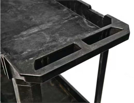 2-Tier Plastic 4-Wheeled Service Cart