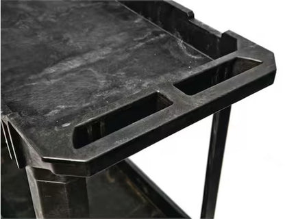 2-Tier Plastic 4-Wheeled Service Cart