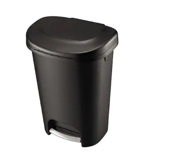 13 Gal. Black Indoor Step-On Trash Can
