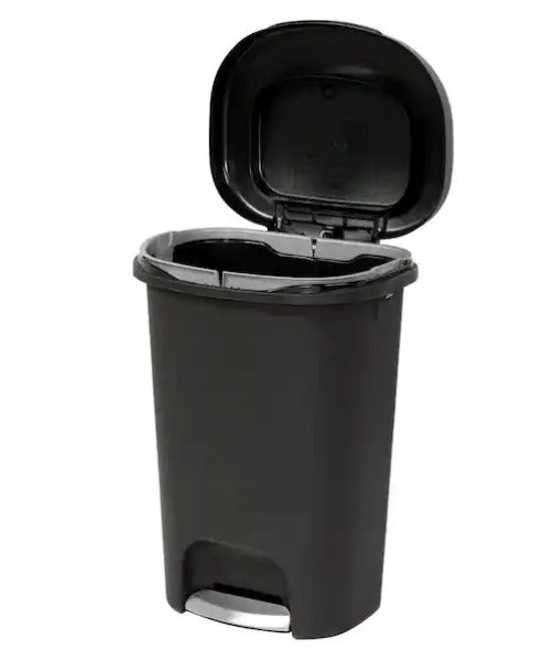 13 Gal. Black Indoor Step-On Trash Can
