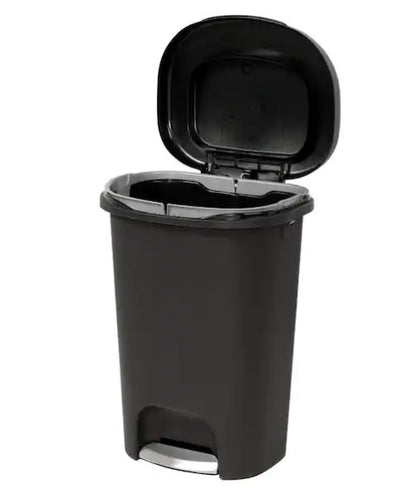 13 Gal. Black Indoor Step-On Trash Can