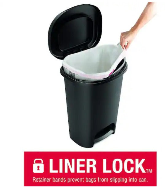 13 Gal. Black Indoor Step-On Trash Can