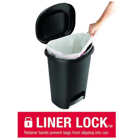 13 Gal. Black Indoor Step-On Trash Can