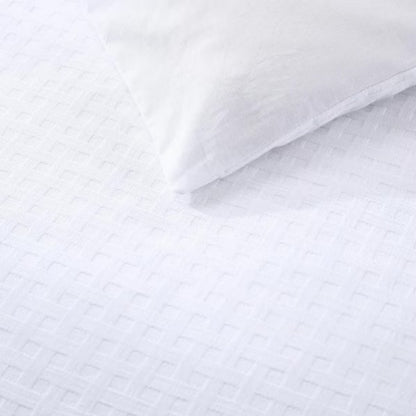 3-Piece White Cotton King Comforter Set