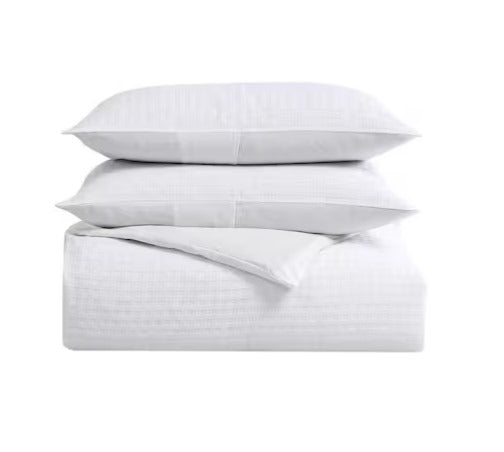 3-Piece White Cotton King Comforter Set