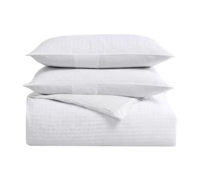 3-Piece White Cotton King Comforter Set