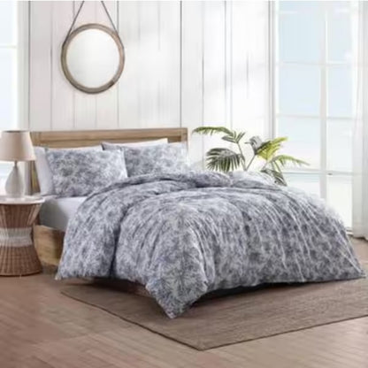 3-Pieces Green Cotton King Duvet Cover Set