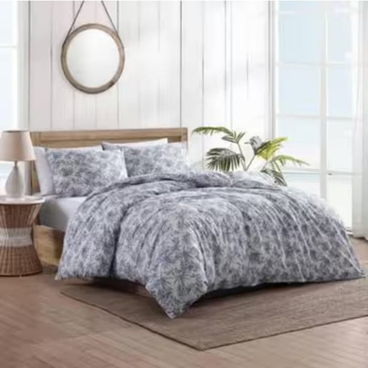 3-Pieces Green Cotton King Duvet Cover Set