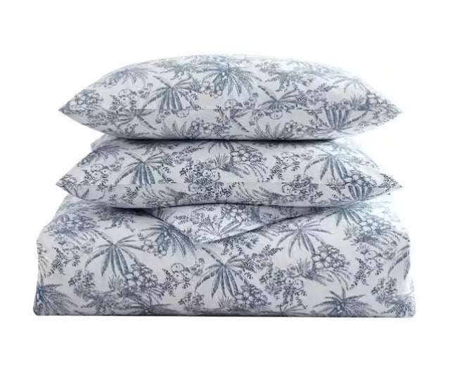 3-Pieces Green Cotton King Duvet Cover Set