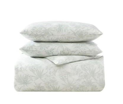 3-Pieces Green Cotton King Duvet Cover Set