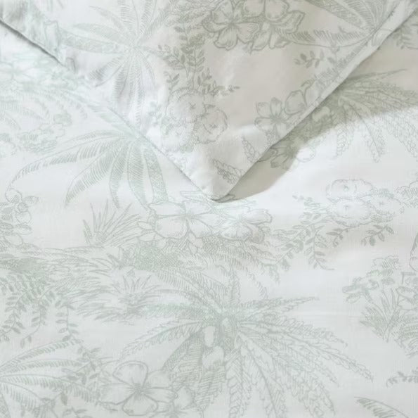3-Pieces Green Cotton King Duvet Cover Set
