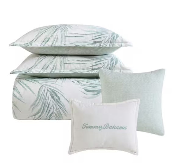 3-Piece Green Cotton Duvet Cover Set