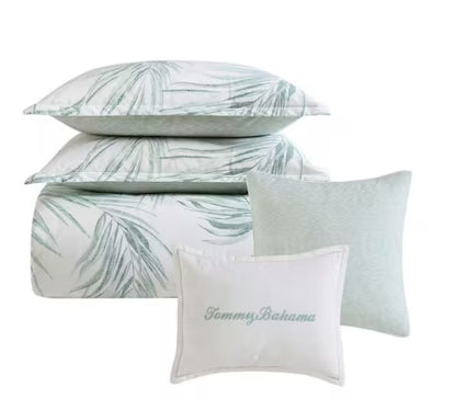 3-Piece Green Cotton Duvet Cover Set