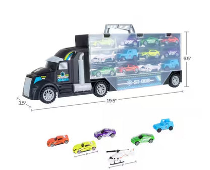 Semi-Truck Car Hauler Toy Set