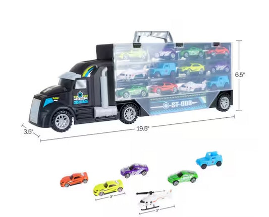 Semi-Truck Car Hauler Toy Set