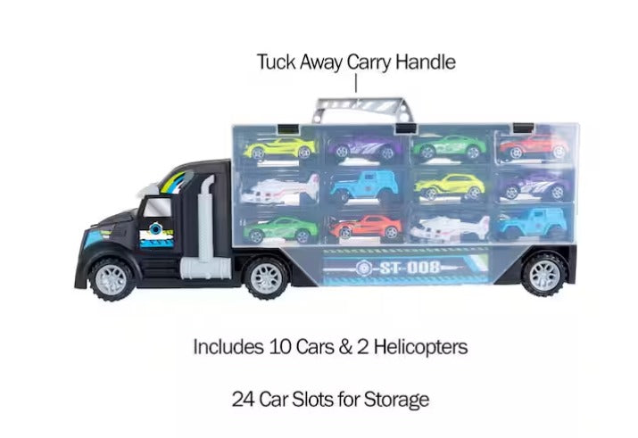 Semi-Truck Car Hauler Toy Set