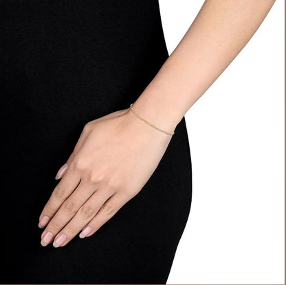 2mm Heart Link Bracelet in 14k Yellow Gold