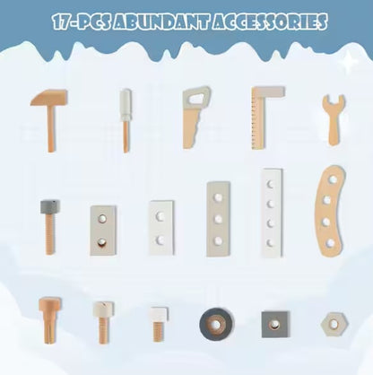 Kids Wooden Play Tool Workbench Workshop Table