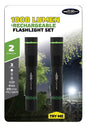 1,000-Lumen Rechargeable Flashlights, 2 pk