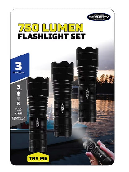 750-Lumen Flashlight, 3 pk.