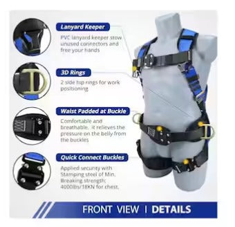 Full Body Safety Harness Fall Protection Kit