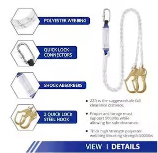 Full Body Safety Harness Fall Protection Kit