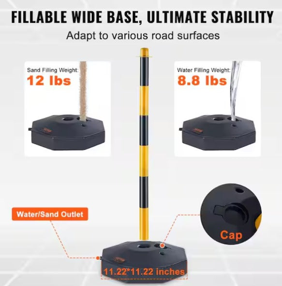 Traffic Safety Delineator Barrier with Base