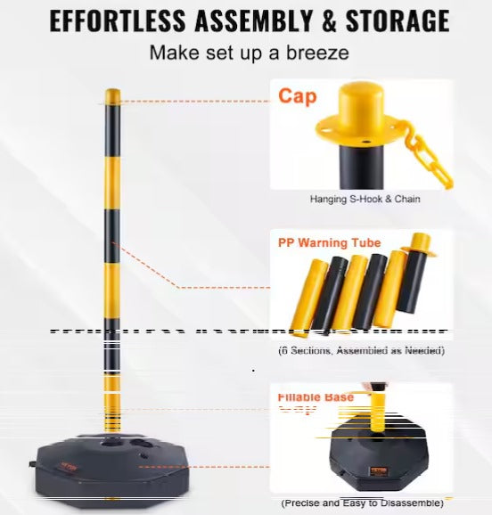 Traffic Safety Delineator Barrier with Base