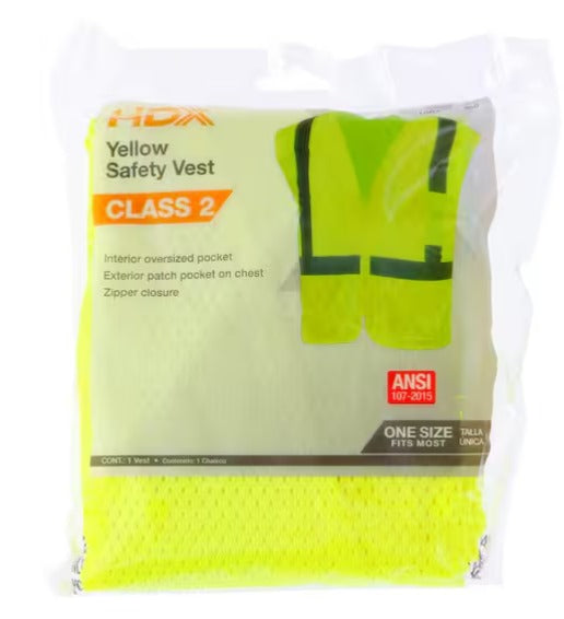High Visibility Lime Green Class 2 Reflective Safety Vest