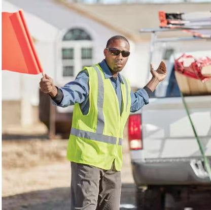 High Visibility Lime Green Class 2 Reflective Safety Vest