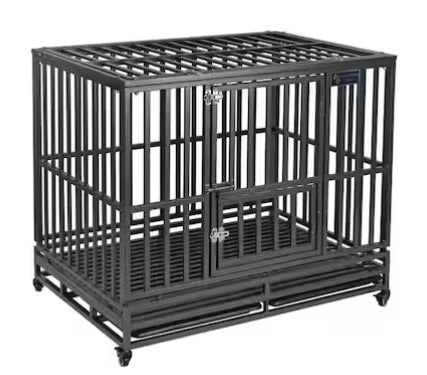 Heavy Duty Black Metal Dog Kennels