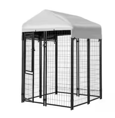 4 ft. x 4 ft. x 6 ft. Welded Wire Dog Fence Kennel Kit