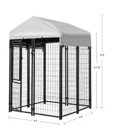 4 ft. x 4 ft. x 6 ft. Welded Wire Dog Fence Kennel Kit