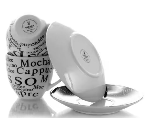 Espresso Cups with Saucers (Set of 6)