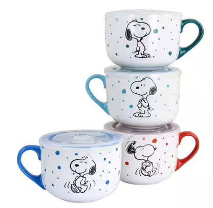 Assorted Colors Stoneware Soup Bowl Cup and Lid