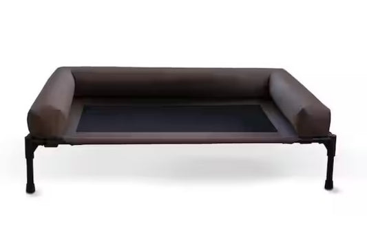 Large Chocolate/Mesh Original Bolster Pet Bed