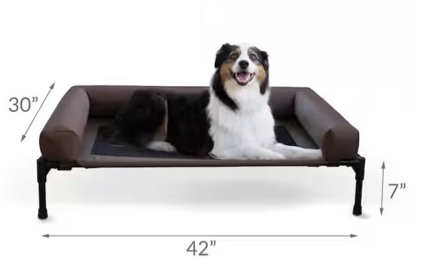 Large Chocolate/Mesh Original Bolster Pet Bed