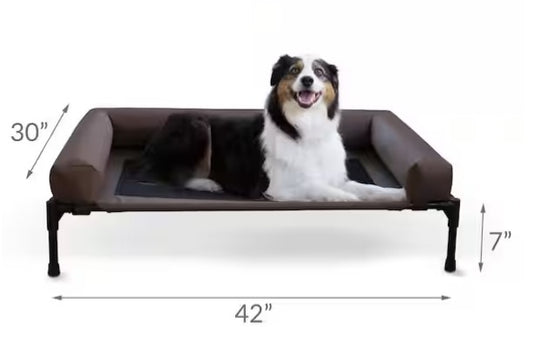 Large Chocolate/Mesh Original Bolster Pet Bed